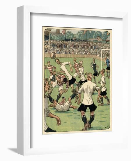 Football Match, Klodshans-Rasmus Christiansen-Framed Art Print