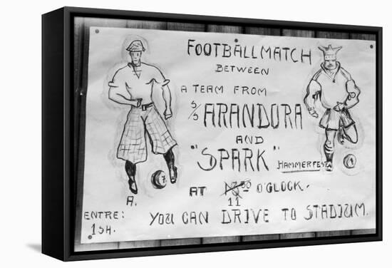 Football Match Poster, Hammerfest, Northern Norway, 1929-null-Framed Stretched Canvas