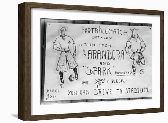 Football Match Poster, Hammerfest, Northern Norway, 1929-null-Framed Giclee Print