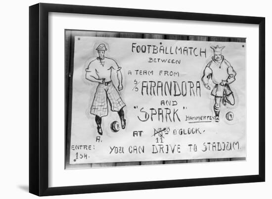 Football Match Poster, Hammerfest, Northern Norway, 1929-null-Framed Giclee Print