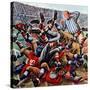 "Football Pile-up," October 23, 1948-Constantin Alajalov-Stretched Canvas