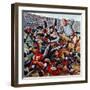 "Football Pile-up," October 23, 1948-Constantin Alajalov-Framed Giclee Print