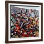 "Football Pile-up," October 23, 1948-Constantin Alajalov-Framed Giclee Print