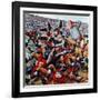 "Football Pile-up," October 23, 1948-Constantin Alajalov-Framed Giclee Print