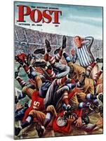 "Football Pile-up," Saturday Evening Post Cover, October 23, 1948-Constantin Alajalov-Mounted Giclee Print