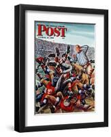 "Football Pile-up," Saturday Evening Post Cover, October 23, 1948-Constantin Alajalov-Framed Premium Giclee Print