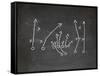 Football Play Strategy Drawn Out On A Chalk Board-Phase4Photography-Framed Stretched Canvas