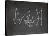 Football Play Strategy Drawn Out On A Chalk Board-Phase4Photography-Stretched Canvas