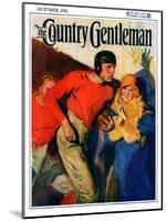 "Football Player and Fan," Country Gentleman Cover, October 1, 1926-McClelland Barclay-Mounted Giclee Print