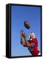 Football Player Catching a Football-DLILLC-Framed Stretched Canvas