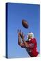 Football Player Catching a Football-DLILLC-Stretched Canvas