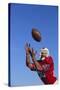 Football Player Catching a Football-DLILLC-Stretched Canvas