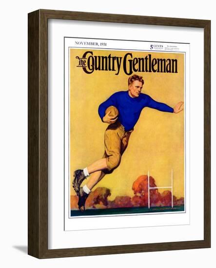 "Football Player," Country Gentleman Cover, November 1, 1931-John Newton Howitt-Framed Giclee Print