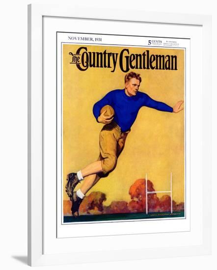 "Football Player," Country Gentleman Cover, November 1, 1931-John Newton Howitt-Framed Giclee Print