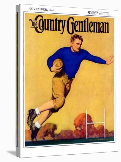 "Football Player," Country Gentleman Cover, November 1, 1931-John Newton Howitt-Stretched Canvas