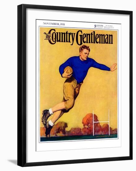 "Football Player," Country Gentleman Cover, November 1, 1931-John Newton Howitt-Framed Giclee Print