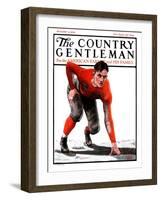 "Football Player," Country Gentleman Cover, November 3, 1923-WM. Hoople-Framed Giclee Print