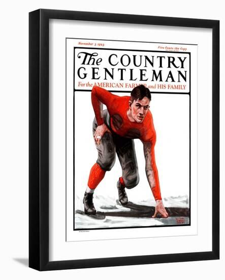 "Football Player," Country Gentleman Cover, November 3, 1923-WM. Hoople-Framed Giclee Print
