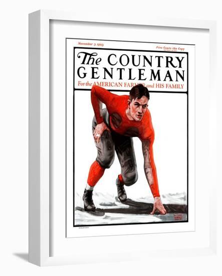 "Football Player," Country Gentleman Cover, November 3, 1923-WM. Hoople-Framed Giclee Print