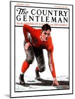 "Football Player," Country Gentleman Cover, November 3, 1923-WM. Hoople-Mounted Giclee Print