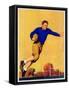 "Football Player,"November 1, 1931-John Newton Howitt-Framed Stretched Canvas