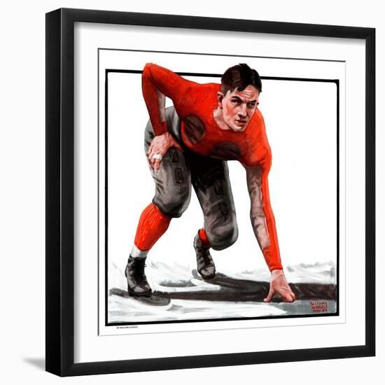 "Football Player,"November 3, 1923-WM. Hoople-Framed Giclee Print