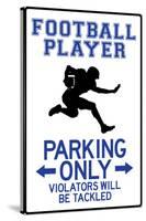 Football Player Parking Only Plastic Sign-null-Stretched Canvas