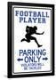 Football Player Parking Only-null-Framed Poster