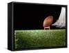 Football Player Preparing for a Kickoff-null-Framed Stretched Canvas