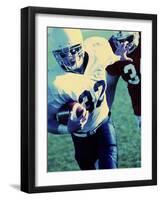 Football Player Running with The Ball-null-Framed Premium Photographic Print