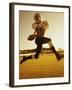 Football Player Running with The Ball-null-Framed Premium Photographic Print