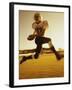 Football Player Running with The Ball-null-Framed Premium Photographic Print