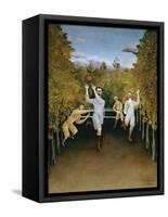 Football Players-Henri Rousseau-Framed Stretched Canvas