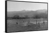 Football Practice-Ansel Adams-Framed Stretched Canvas