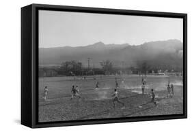 Football Practice-Ansel Adams-Framed Stretched Canvas