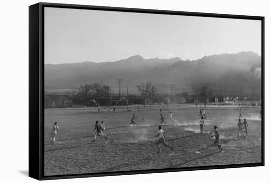 Football Practice-Ansel Adams-Framed Stretched Canvas