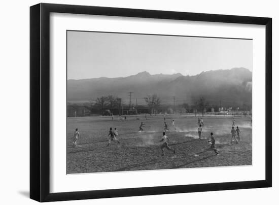 Football Practice-Ansel Adams-Framed Art Print