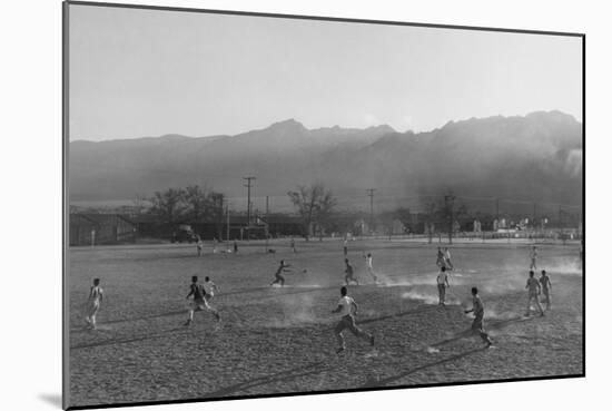 Football Practice-Ansel Adams-Mounted Art Print