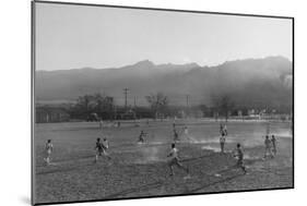 Football Practice-Ansel Adams-Mounted Art Print