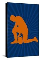 Football Prayer Pose Sports Poster-null-Stretched Canvas