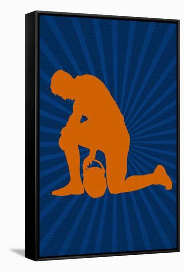 Football Prayer Pose Sports Poster-null-Framed Stretched Canvas
