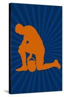 Football Prayer Pose Sports Poster-null-Stretched Canvas