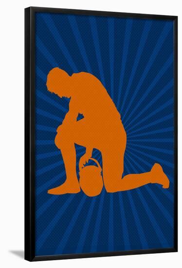 Football Prayer Pose Sports Poster-null-Framed Poster