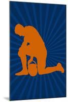 Football Prayer Pose Sports Poster-null-Mounted Poster