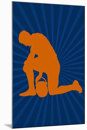 Football Prayer Pose Sports Poster-null-Mounted Poster