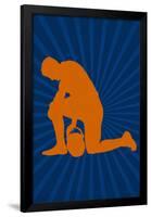 Football Prayer Pose Sports Poster-null-Framed Poster