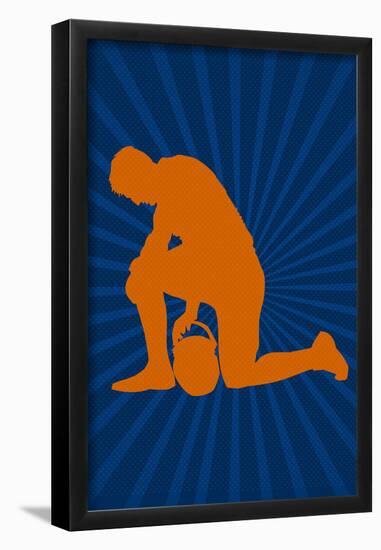 Football Prayer Pose Sports Poster-null-Framed Poster