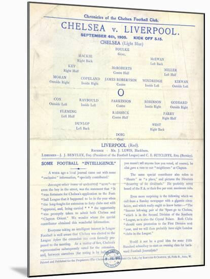 Football Programme-null-Mounted Giclee Print