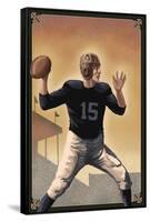 Football - Quarterback-Lantern Press-Framed Stretched Canvas