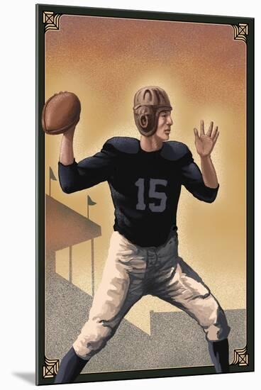 Football - Quarterback-Lantern Press-Mounted Art Print